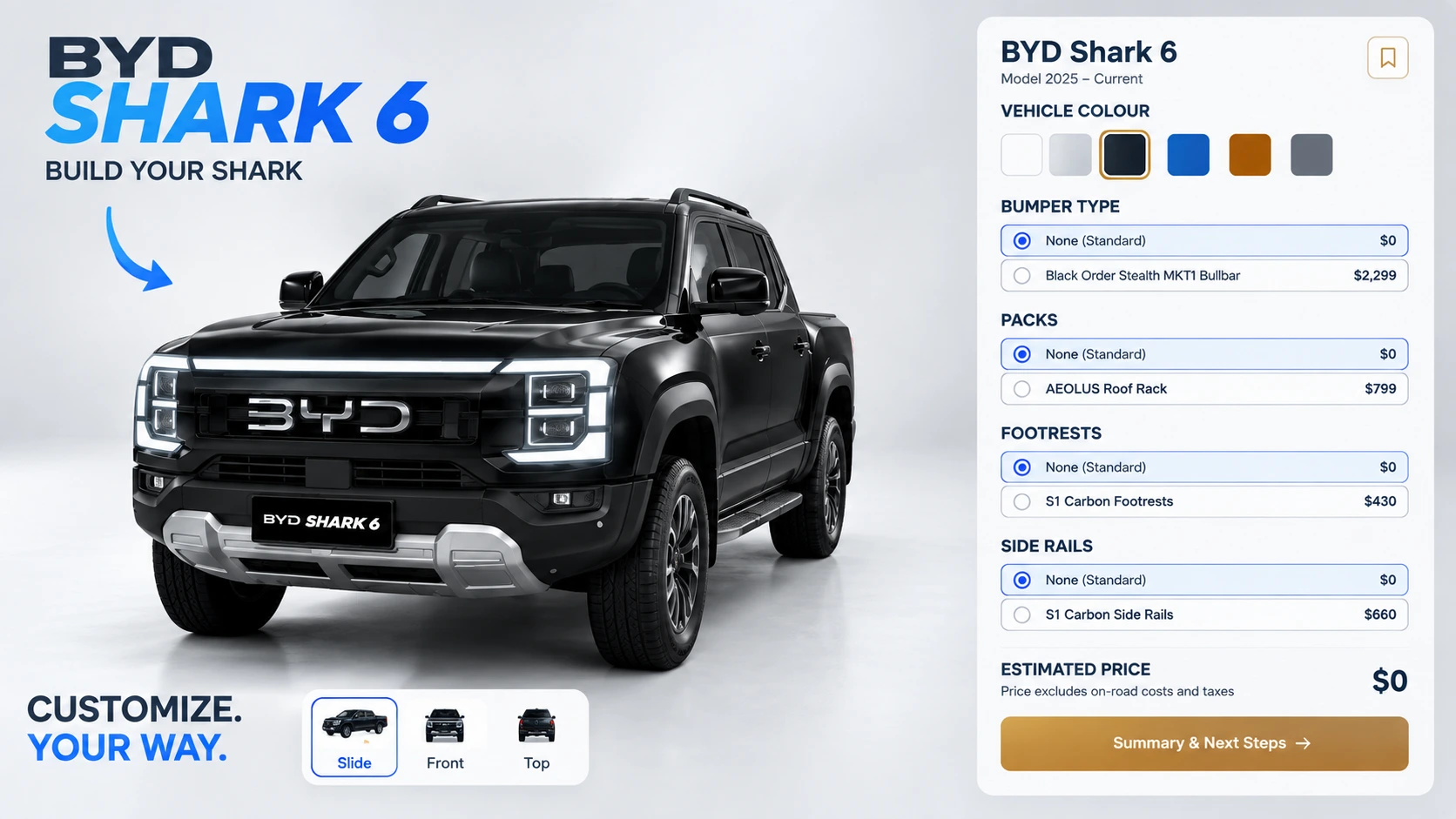 BYD Shark 6 Configurator